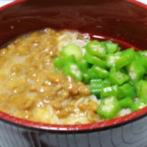 とろねばつる☆たまご納豆そうめん♪